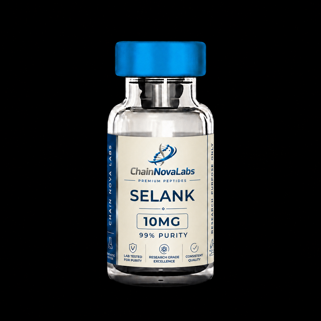 Selank research peptide vial